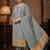 Grey muga cotton jamdani pichwai weaving salwar suit