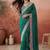 Green bandhani printed festive wear sarees with unstitched blouse piece