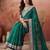 Green bandhani printed festive wear sarees with unstitched blouse piece