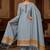 Light grey muga cotton jamdani pichwai weaving salwar suit