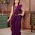 Purple girls sequins ready to wear saree with blouse