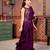 Purple girls sequins ready to wear saree with blouse
