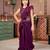 Purple girls sequins ready to wear saree with blouse