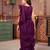 Purple girls sequins ready to wear saree with blouse