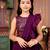 Purple girls sequins ready to wear saree with blouse