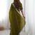 Green tissue silk sequin embroideried blouse piece & sarees