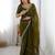 Green tissue silk sequin embroideried blouse piece & sarees