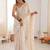 White ethnic motifs embroidered heavy work bagh saree