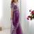Purple embroidered saree with unstitched blouse piece