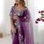 Purple embroidered saree with unstitched blouse piece