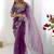 Purple embroidered saree with unstitched blouse piece