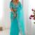 Blue organza sequin embroideried blouse piece & sarees