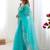 Blue organza sequin embroideried blouse piece & sarees