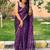 Purple embellished mirror work  georgette saree
