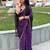 Purple embellished mirror work  georgette saree