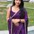 Purple embellished mirror work  georgette saree