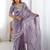 Purple tissue silk sequin embroideried blouse piece & sarees