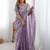Purple tissue silk sequin embroideried blouse piece & sarees