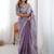 Purple tissue silk sequin embroideried blouse piece & sarees