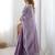 Purple tissue silk sequin embroideried blouse piece & sarees