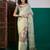 Sea green ethnic digital printed festive wear tussur saree with matching blouse