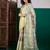 Sea green ethnic digital printed festive wear tussur saree with matching blouse