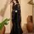 Black sequinned embellished saree with unstitched blouse