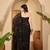 Black sequinned embellished saree with unstitched blouse