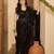 Black sequinned embellished saree with unstitched blouse