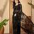 Black sequinned embellished saree with unstitched blouse