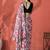 White ready to wear satin floral digital printed saree