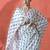 White ready to wear satin floral digital printed saree