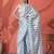 White ready to wear satin floral digital printed saree