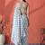 White ready to wear satin floral digital printed saree