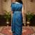 Turquoise girls ready to wear sarees
