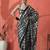 Black ready to wear satin checked digital printed saree
