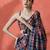 Pink ready to wear satin checked digital printed saree