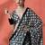 Black ready to wear checked digital printed saree
