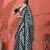 Black ready to wear checked digital printed saree