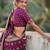 Purple woven design kashmiri work saree with unstitched blouse piece
