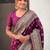 Purple woven design kashmiri work saree with unstitched blouse piece
