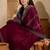 Maroon embellished beads & stones saree with unstitched blouse piece