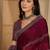 Maroon embellished beads & stones saree with unstitched blouse piece