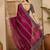 Maroon embellished beads & stones saree with unstitched blouse piece