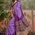 Purple bandhani printed sarees with unstitched blouse piece