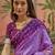 Purple bandhani printed sarees with unstitched blouse piece