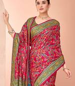 Red ethnic motifs printed patola regular saree