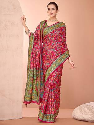 Red ethnic motifs printed patola regular saree 2