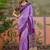Purple bandhani printed sarees with unstitched blouse piece