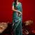 Teal embroidered sarees blouse piece